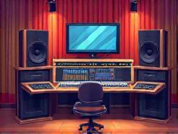 Illustration of a recording studio
